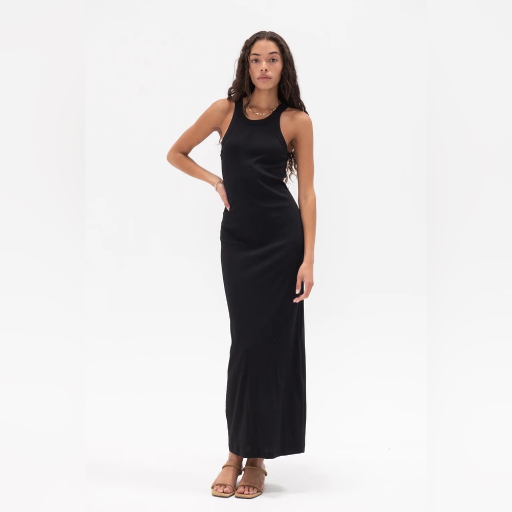 NWT Toteme Curved Rib Tank Midi Dress in Black - Medium